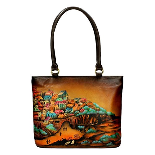 Niarvi Women’s Sisley Village Hand Painted Handbag Multi