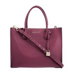MICHAEL Michael Kors Womens Mercer Leather Convertible Tote Handbag Red Medium
