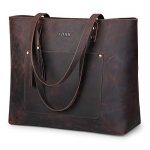 S-ZONE Vintage Genuine Crazy Horse Leather Shoulder Bag Handbag Purse with Tassels Upgraded 2.0 Version（Dark Brown）