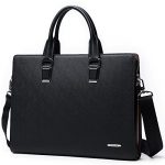 BOSTANTEN Formal Leather Briefcase Shoulder Laptop Business Bag for Men Black