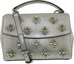 MICHAEL Michael Kors Women's Ava Jwl Sm Th Satchel Silver Handbag