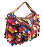 Heshe Women's Multi-color Leather Handbags Totes Top Handle Bag Shoulder Bags Ladies Purses Cross Body Bag (Colorful)
