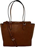 MICHAEL Michael Kors Womens Dee Dee Leather Convertible Tote Handbag Brown Large