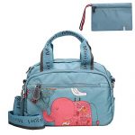 Crossbody Purse for Women, Nylon Lightweight Water-resistant Shoulder Bag, Sport Travel Beach Shopping Tote Bag With Wallet (Blue Elephant)