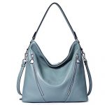 BOSTANTEN Women Leather Handbag Designer Large Hobo Purses Shoulder Bags Blue